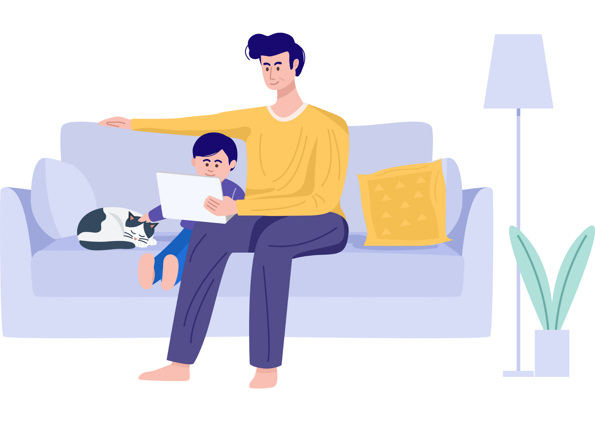 Dad and son exploring the Phoenix Health Hub patient portal